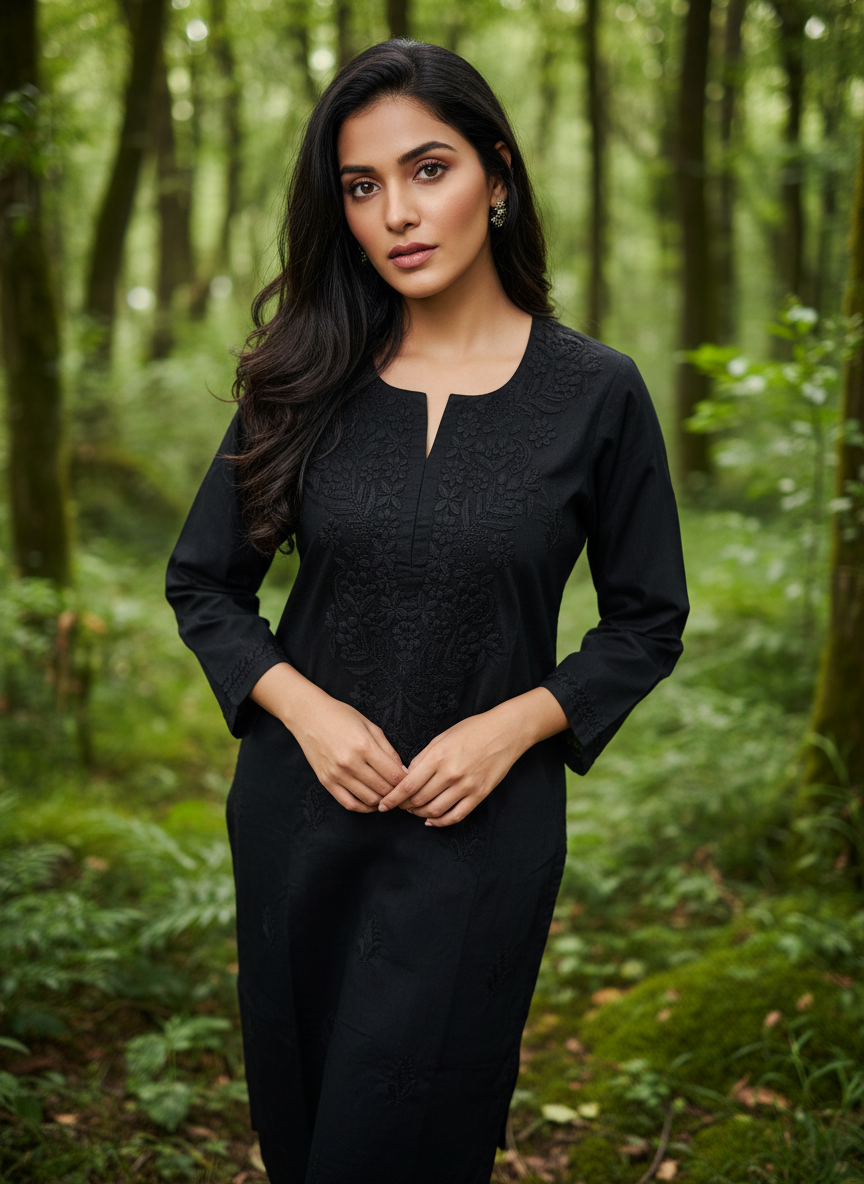 Timeless Black Chikankari Kurti