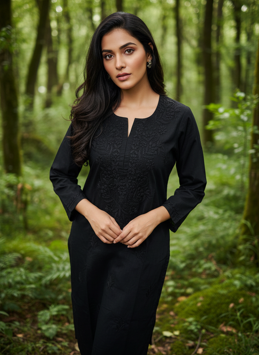 Timeless Black Chikankari Kurti