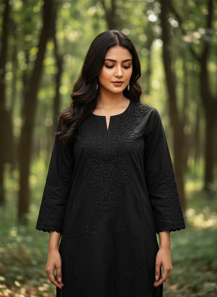Timeless Black Chikankari Kurti