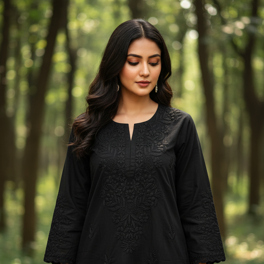 Timeless Black Chikankari Kurti
